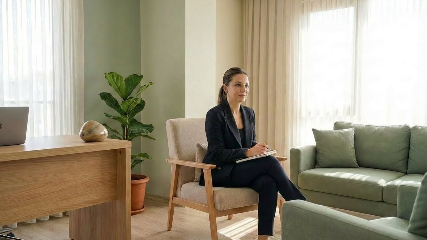 Uzman Klinik Psikolog Gamze Toprak'ın sessiz depresyon tedavisi için sunduğu güvenli terapi ortamı ve empatik yaklaşım.