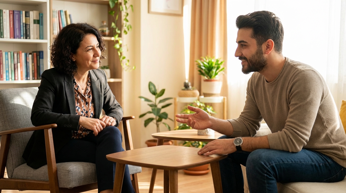 Uzman Klinik Psikolog Gamze Toprak profesyonel danışmanlık seansında.