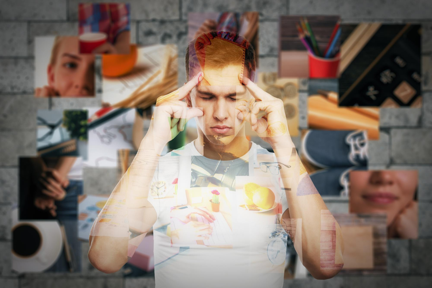 Zihinsel karmaşa ve aşırı düşünme yaşayan birey, psikoloğa gitme ihtiyacını gösteren ruhsal yüklenme durumu