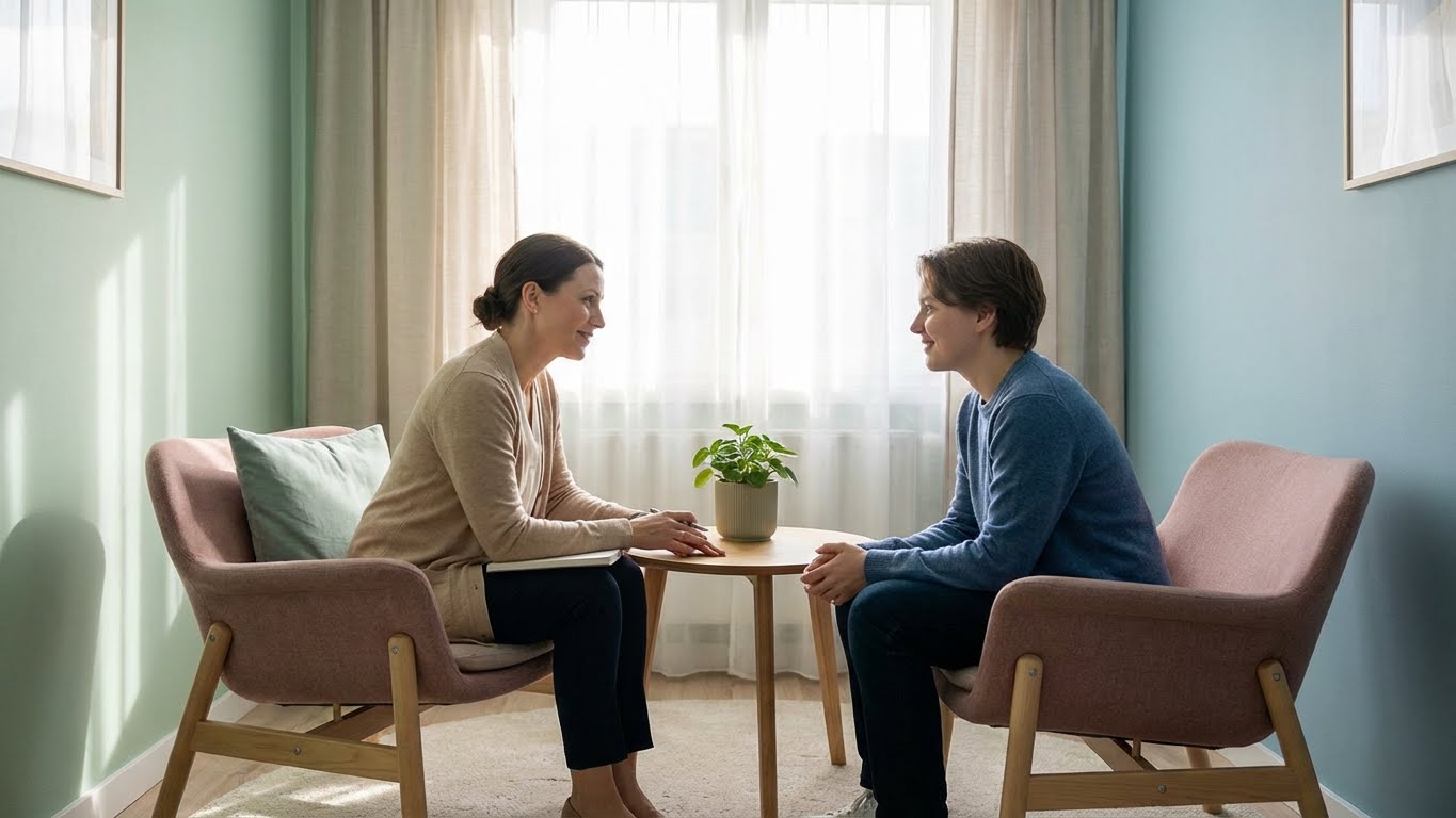 Çok üzülmek neye yol açar sorusuna yanıt arayan danışan ile psikolog görüşmesi.